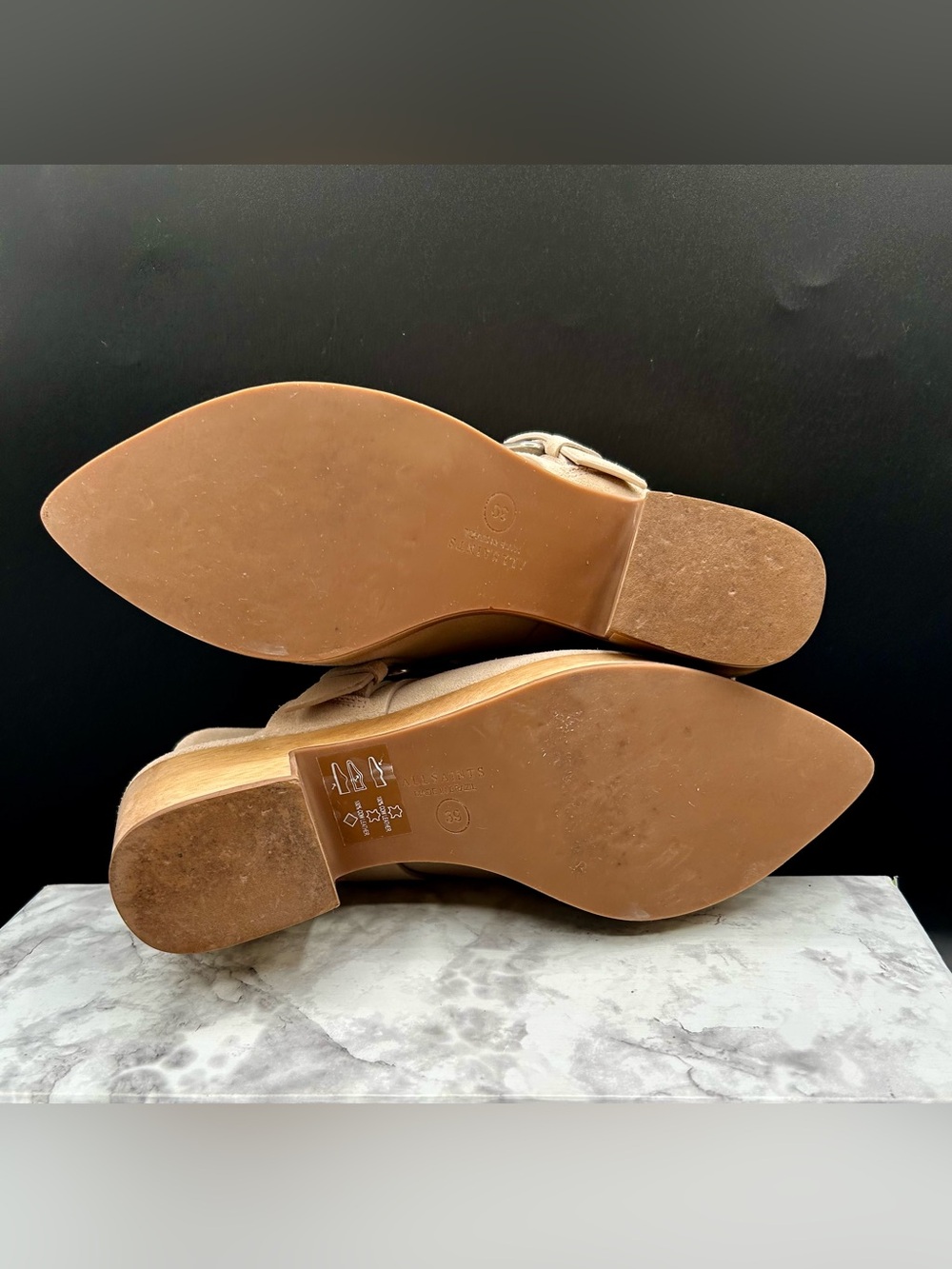 ALL SAINTS Yuki Suede Platform Clog in Brown Suede-Wooden Heel. EU size 39 - Picture 11 of 13